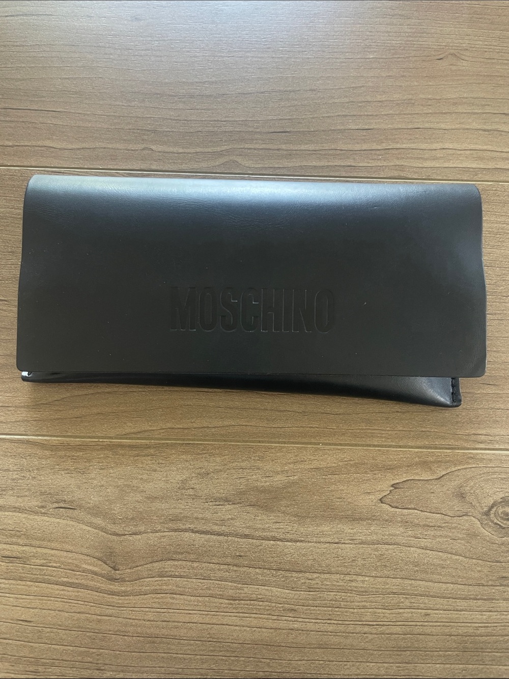 Moschino Black Fold-Over Sunglass Case Brand New